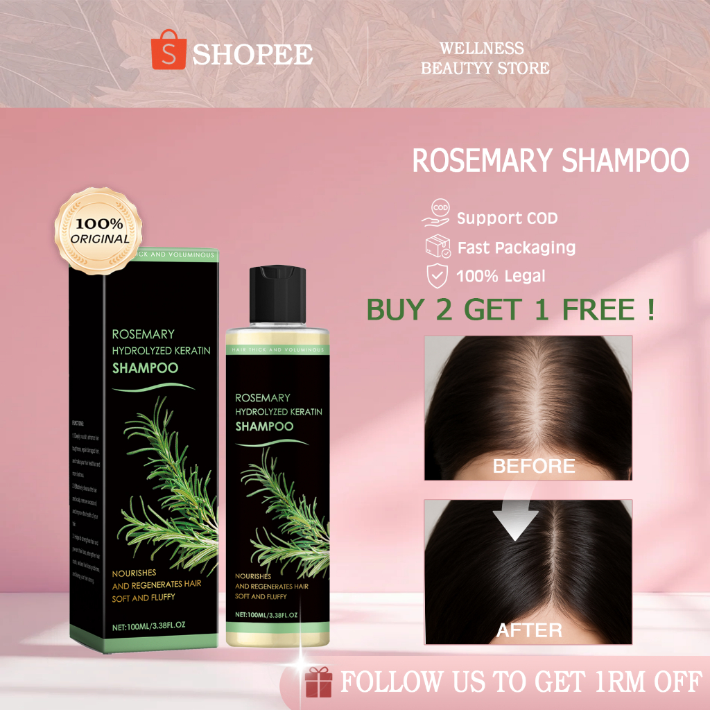 Rosemary Shampoo 100ml Nourish Scalp&Hair Growth Shampoo Anti Hair Loss ...