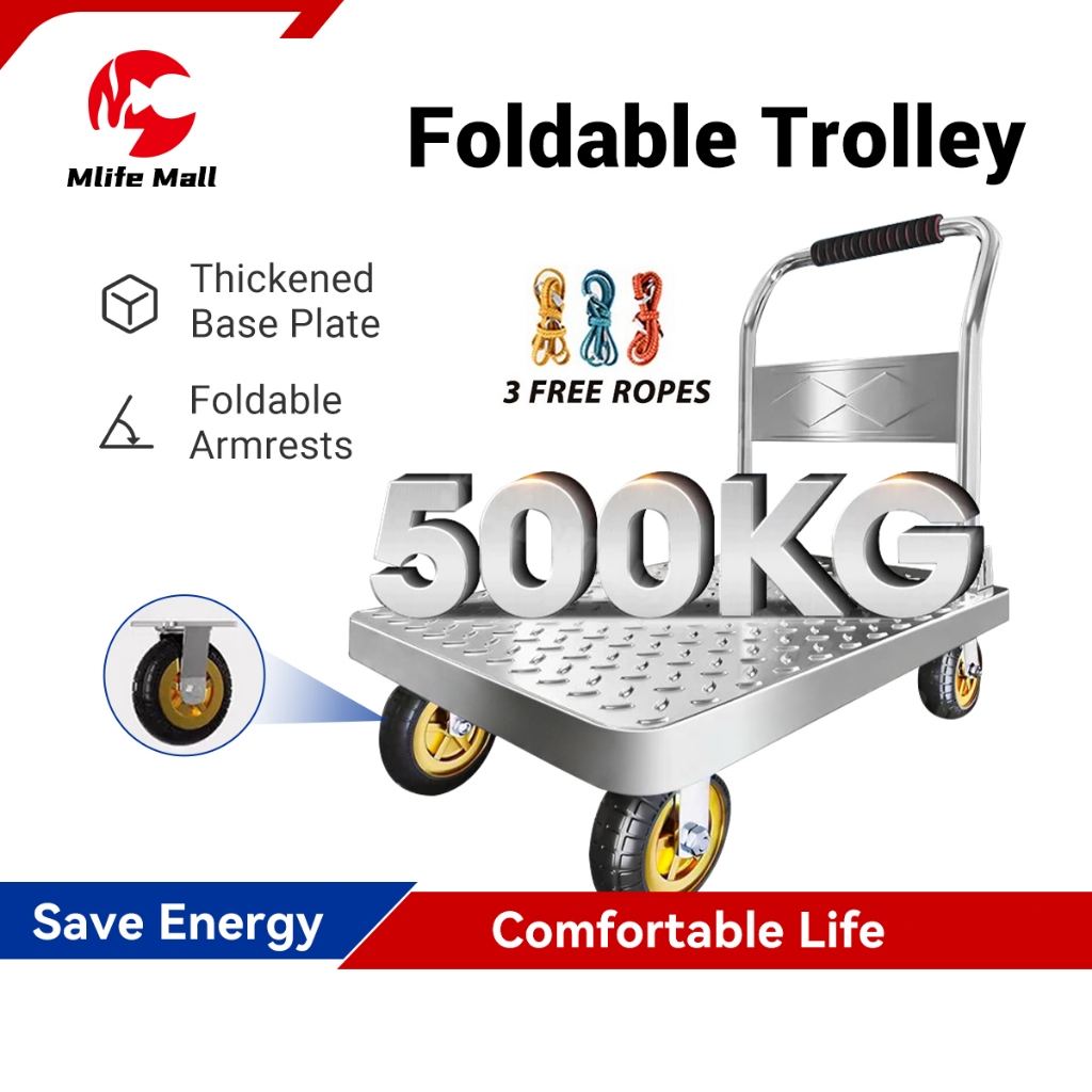 Trolley Heavy Duty Troli Barang Foldable 1000KG Hand Truck 手推車 拉貨 Troli ...