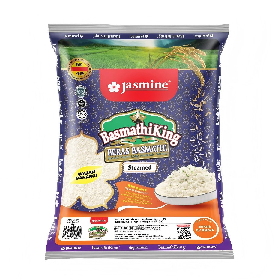 Jasmine Basmathi King 5kg Beras Basmathi Special Super Long Aromatic ...
