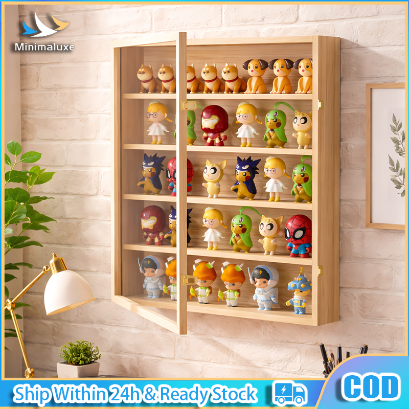 Solid Wood Blind Box Display Stand Storage figure Display cabinet Pop ...