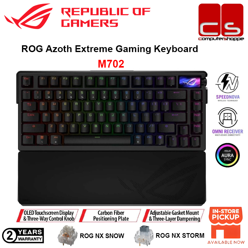 ASUS M702 ROG AZOTH EXTREME 75% 2.4G BLUETOOTH WIRELESS KEYBOARD ...