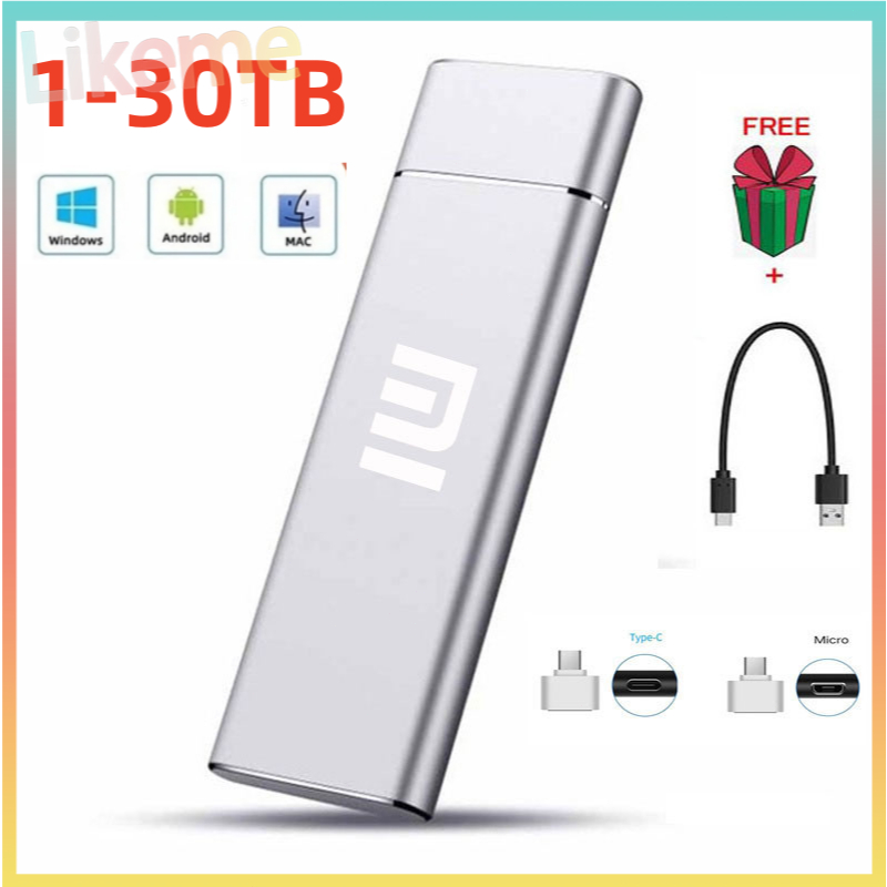 SSD External Hard Drive M.2 Hard Disk 1TB/30TB High-Speed Read Portable ...