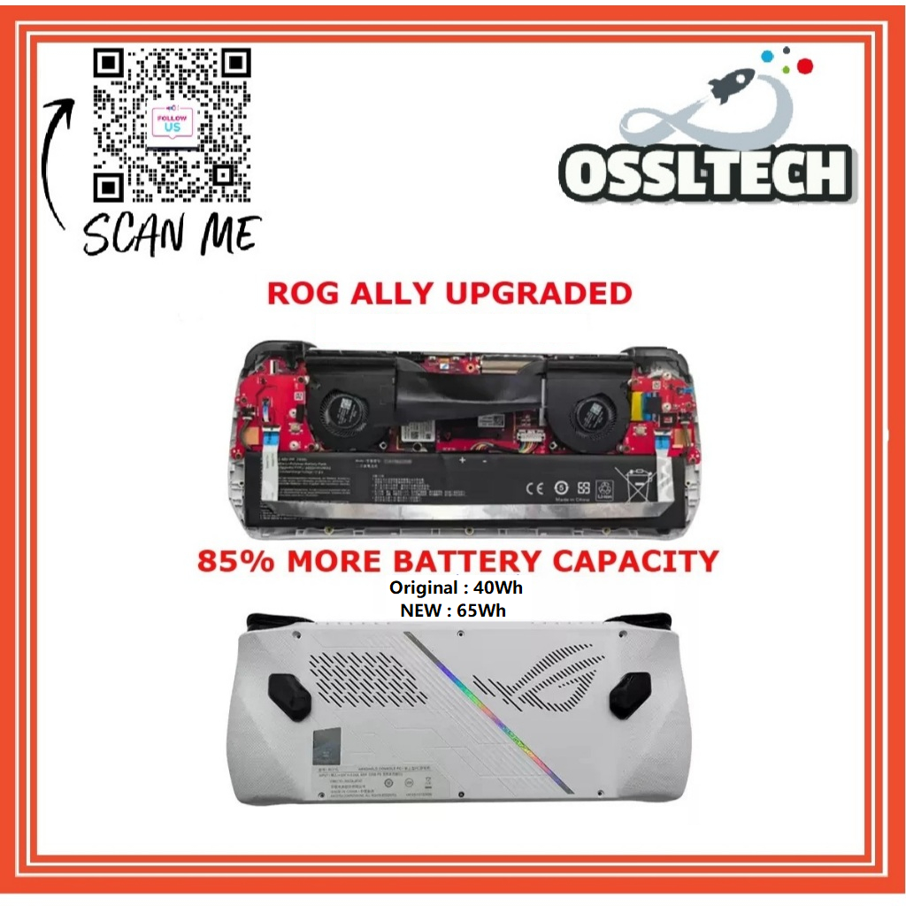 ASUS ROG Ally Upgraded 65Wh Battery 85% Longer Capacity OEM