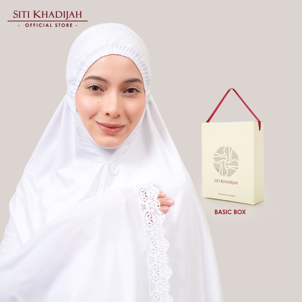 Siti Khadijah Telekung Modish Noore in White (Not Included Free Bag ...