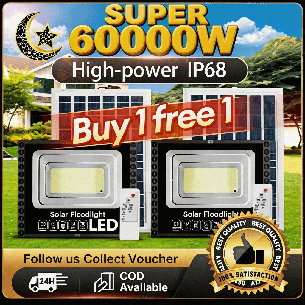 60000W Lampu solar outdoor Solar Light lampu raya Solar Spotlight ...