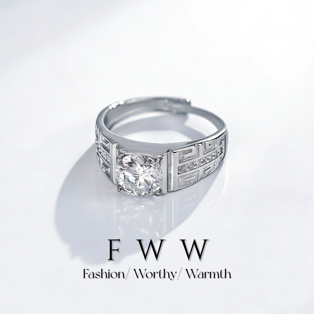 FWW KingSign 1 or 2 Carat Original Moissanite Men Rings/ Cincin Lelaki ...