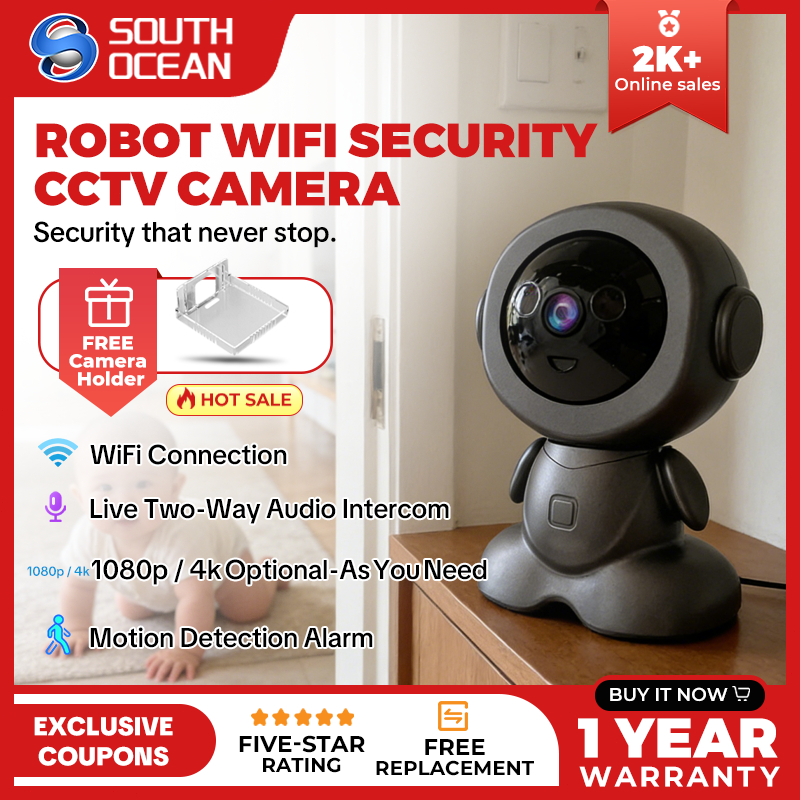 South Ocean V380 Pro 4K CCTV Intelligent Robot Wireless WiFi Remote Two ...