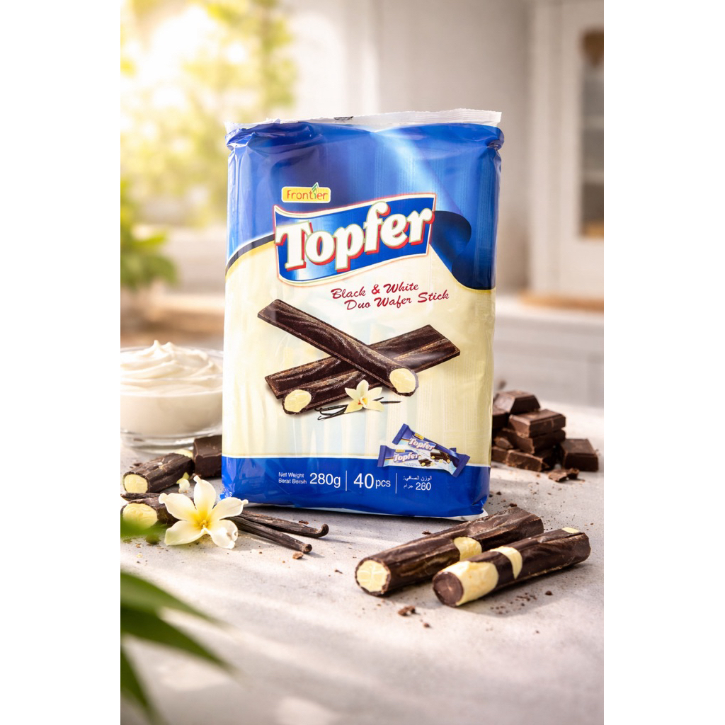 Frontier Topfer 40pcs Black&White Vanila / Milk Wafer Stick Childhood ...