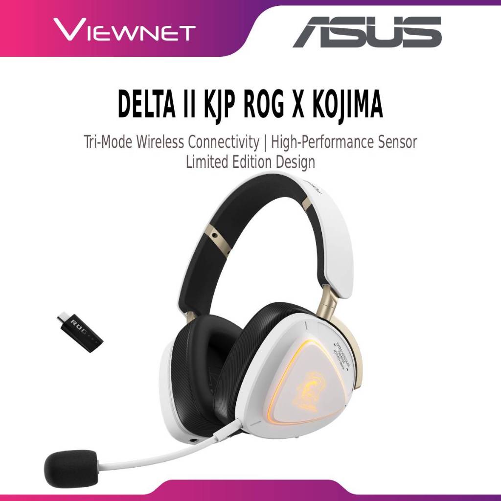 ASUS ROG A703 Delta II Wireless Gaming Headset RGB Tri-Mode 2.4GHz USB ...