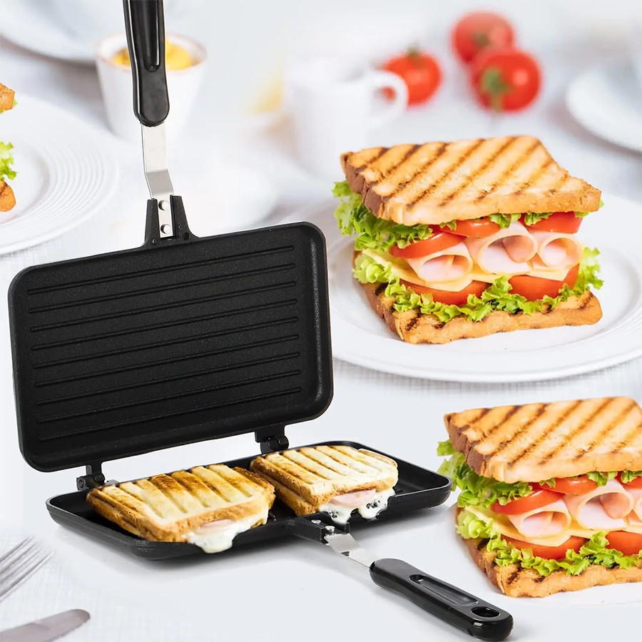 Double Bread Toaster Pan Pembakar Roti Camping Toaster Sandwich ...