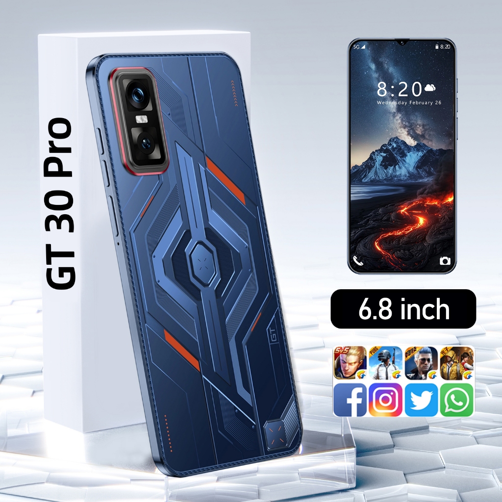 GT30 Pro 4G/5G Smartphone 16GB+1TB 6.8inch 7800mAh Cellphone Dual