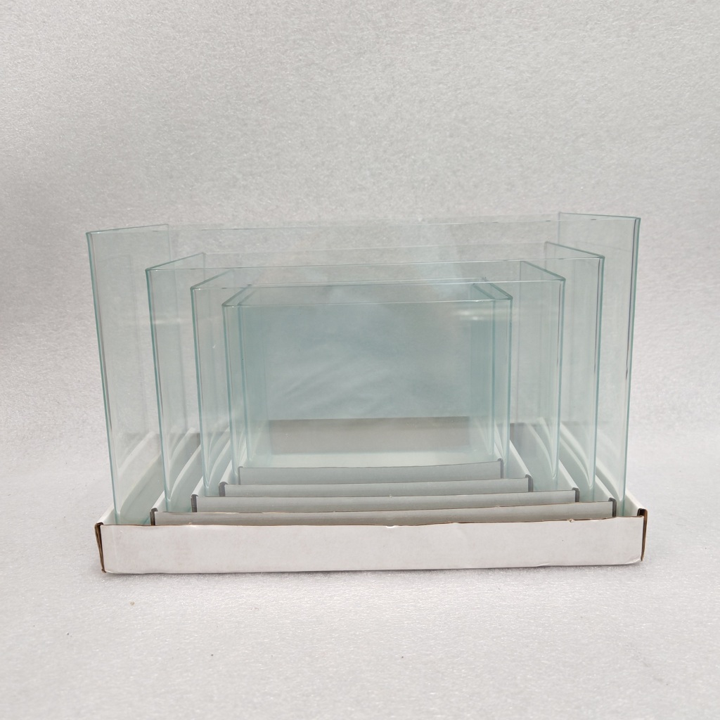 AQUARIUM HOT BENT CURVED GLASS MINI FISH TANK IKAN HIGH CLARITY VIEW ...