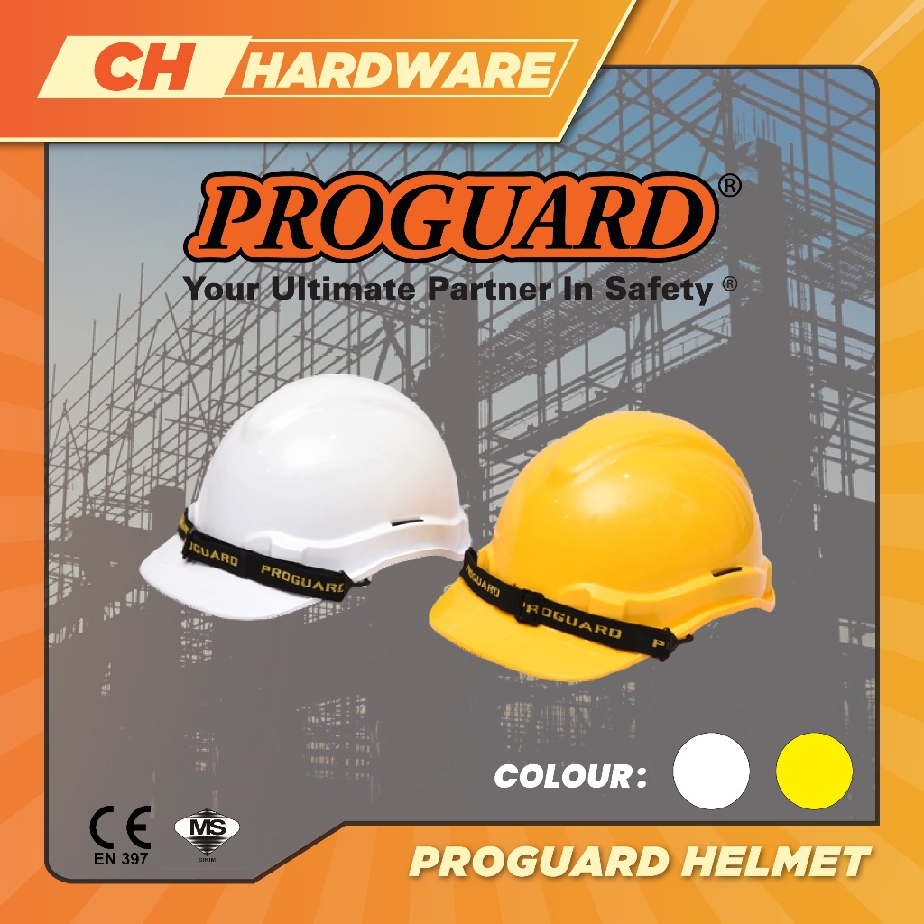 PROGUARD Safety Helmet/Industrial Safety Helmet Protection/Topi Kerja ...