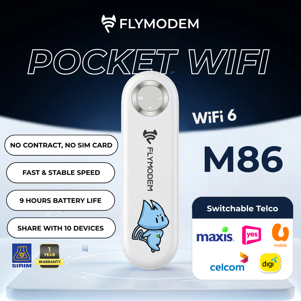 FlyModem M86 Mini Pocket WiFi Hotspot 4G LTE Unlimited Data | Portable ...