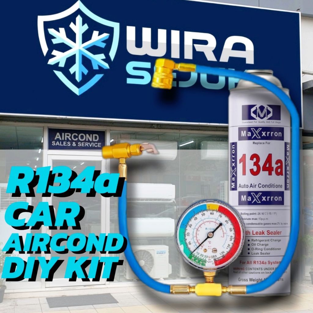 [WIRA SEJUK] R134a Car Aircond DIY Kit Gas Top Up Refill Set with Gauge ...