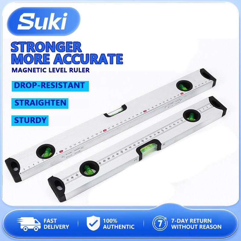 Magnetic Water Level Horizontal Vertical Ruler Spirit Balance Ruler Air ...