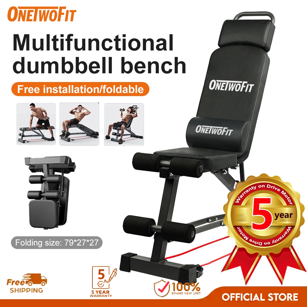 OneTwoFit Multifunctional Foldable Dumbbell Bench 200kg 12in1 Sit Up ...