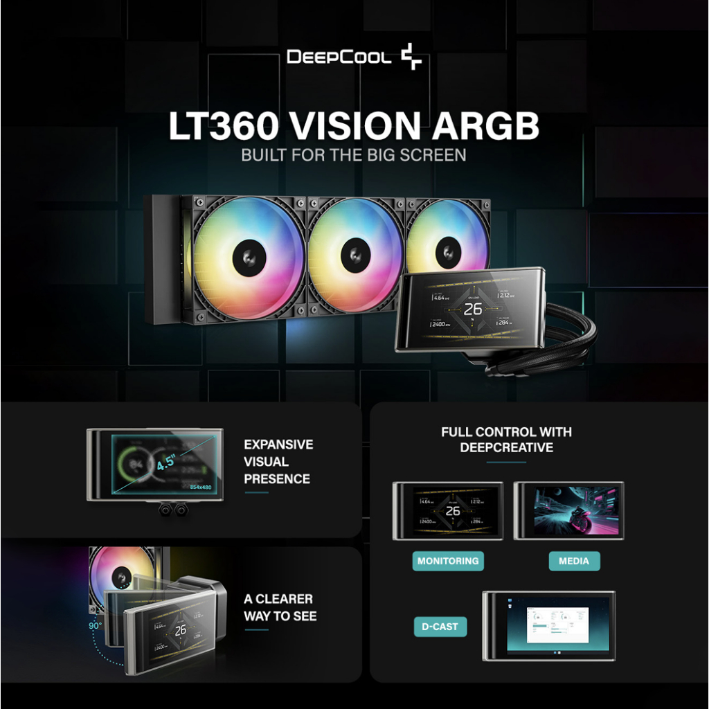 DeepCool LT360 VISION ARGB CPU Cooler with 4.5
