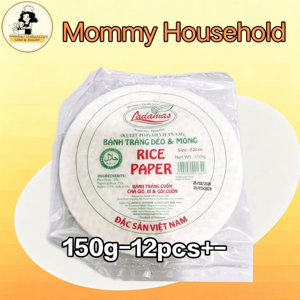 Ladamas Kulit Popiah Vietnam | Halal certified | 22cm | 150g | Rice ...