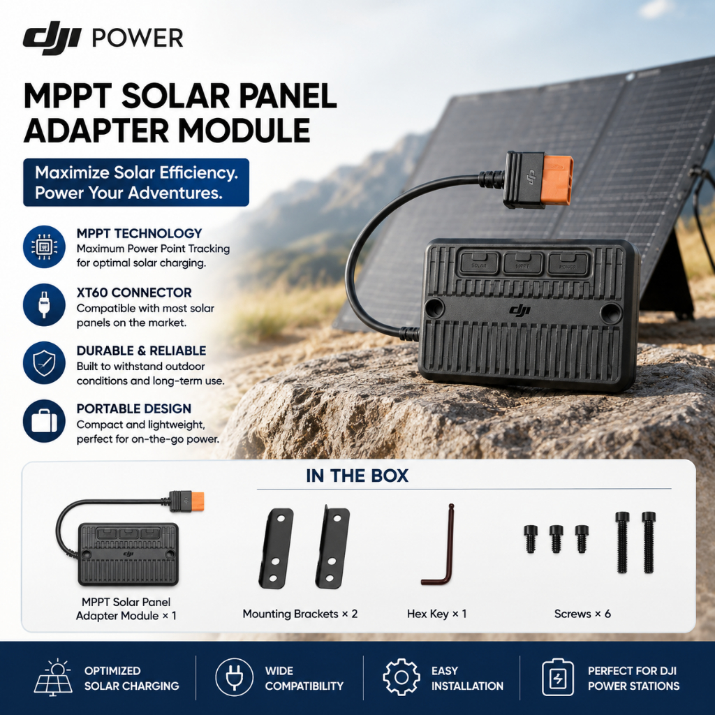 DJI Power MPPT Solar Panel Adapter Module for Portable Power Station ...