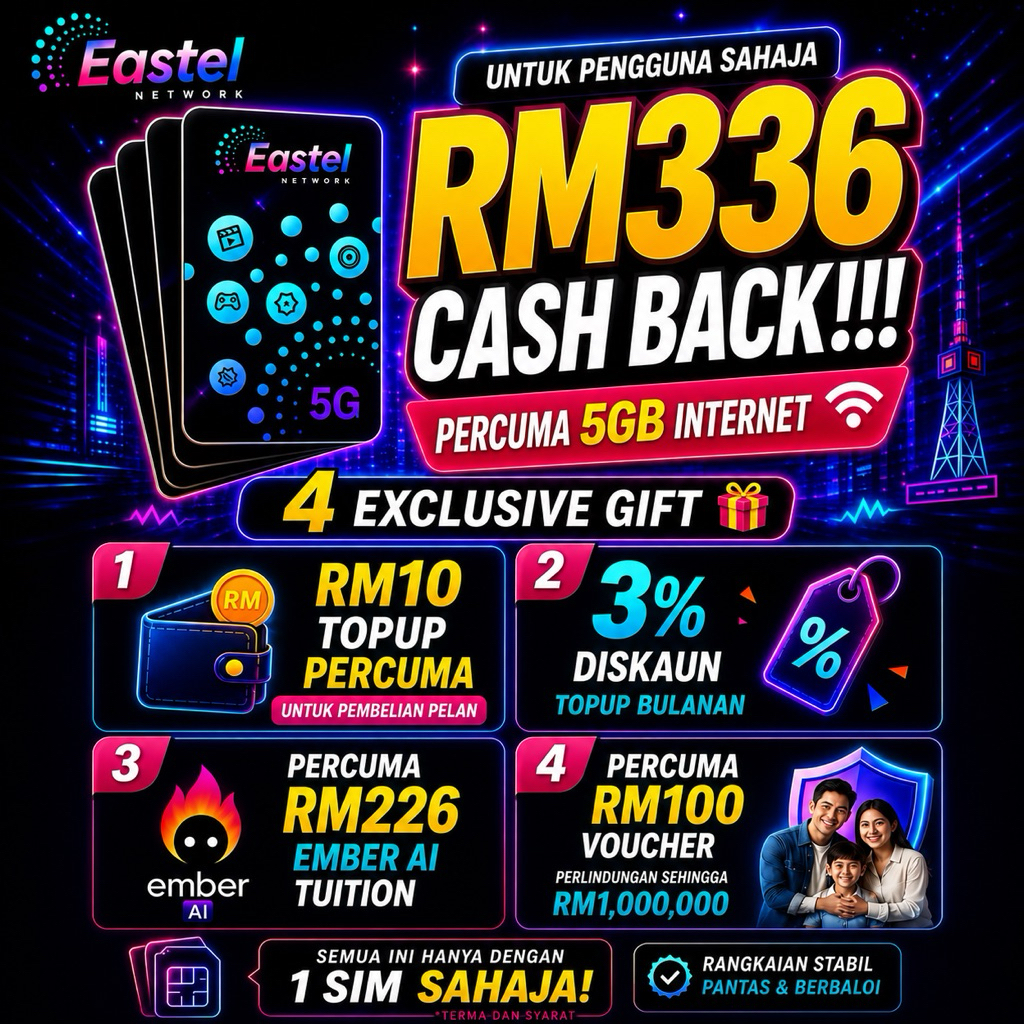 EASTEL FREE RM10 TOPUP | SIMCARD PREPAID SIMKAD SAHAJA [PERLU TOPUP ...