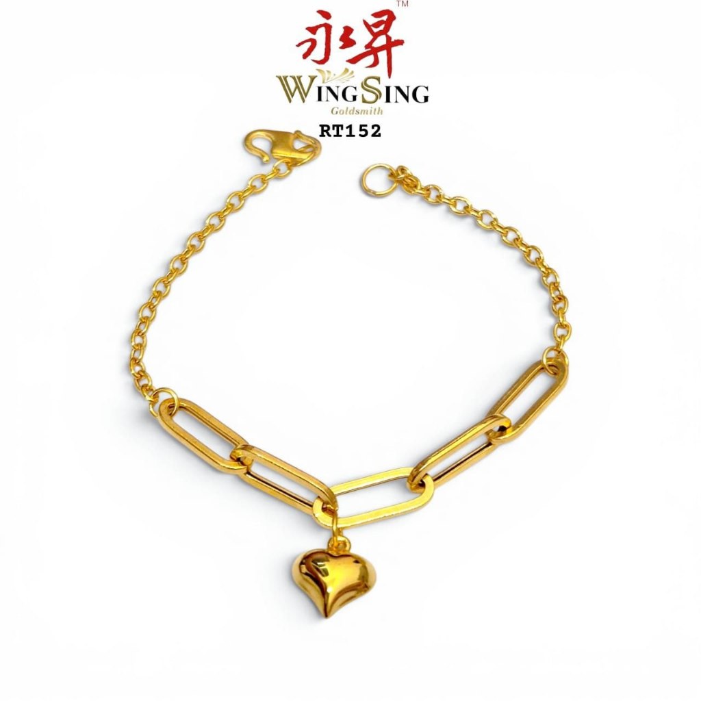 Wing Sing 916 Rantai Tangan Paperclip Clip Sauh Licin Love Licin Fesyen ...