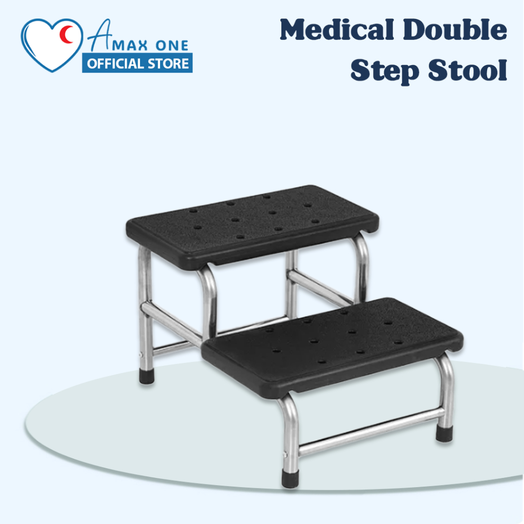 Stainless Steel Medical Double Step Stool Anti Slip for Examination Bed ...