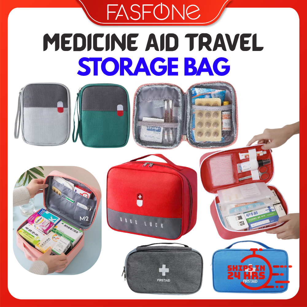 Portable Medical First Aid Kid Travel Use Storage Bag Drugs Empty Beg ...