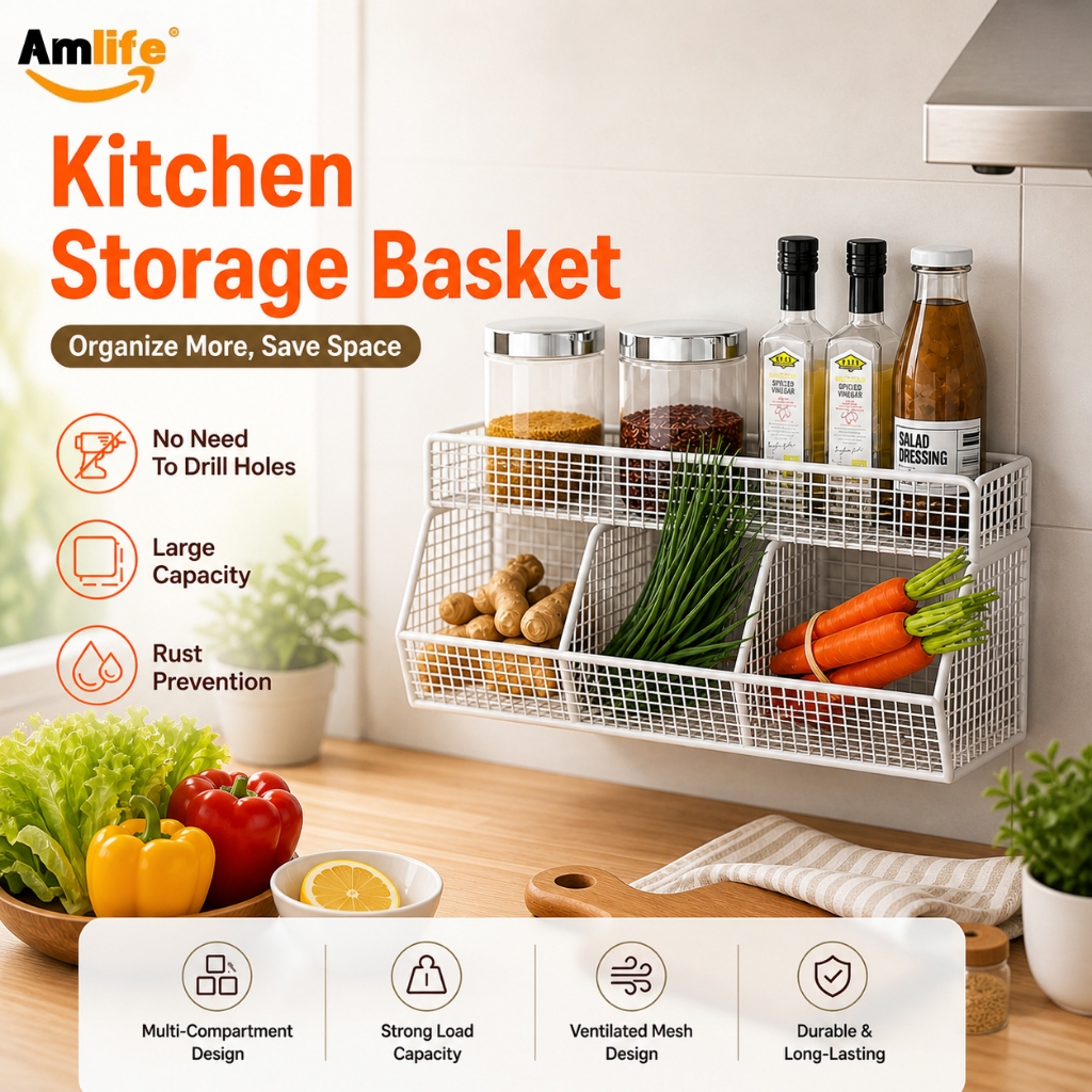 Space-Saving Kitchen Rack Shelf - Perfect for Storing Onions, Ginger ...