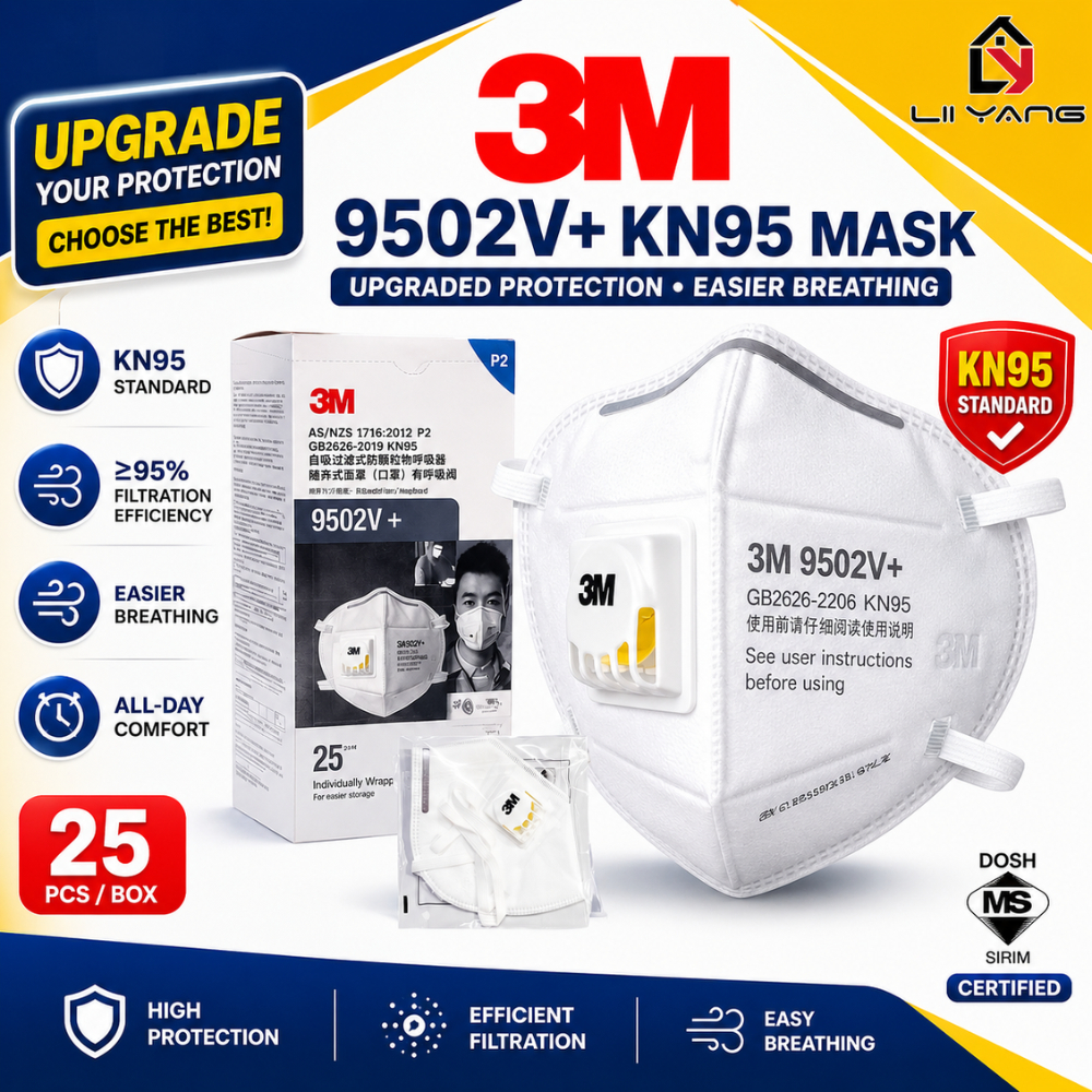 3M™ 9502V+ KN95 & P2 Particulate Respirator DOSH SIRIM Approved ...