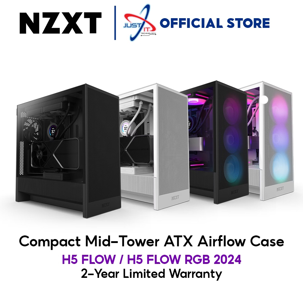 NZXT H5 FLOW ( 2024 ) / H5 FLOW RGB ( 2024 ) Mid-Tower ATX AIR FLOW PC ...