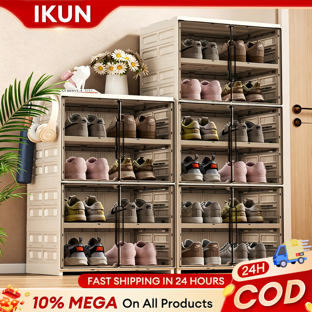 Foldable Shoe Cabinet,Multi-Use Storage Rack Rak Kasut Lipat Ketebalan ...