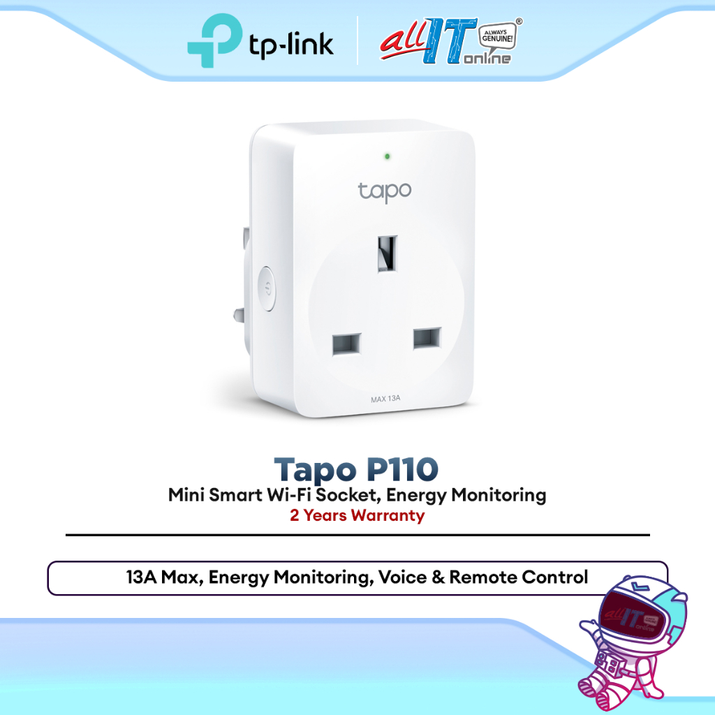 TP-Link Tapo P110 Smart WiFi Plug Energy Monitoring 13A Remote Control ...