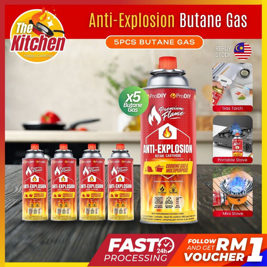 5 Cans Butane Gas Burner Welding Fire Maker Flame Anti-Explode Gas ...
