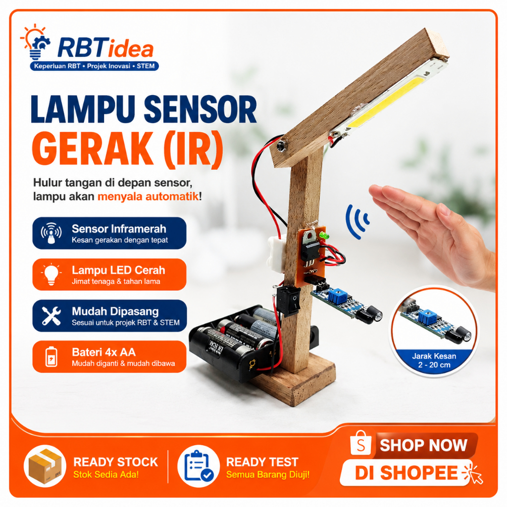 [RBT] Lampu Meja Automatik Bersensor Inframerah RBT T3 || lampu led ...