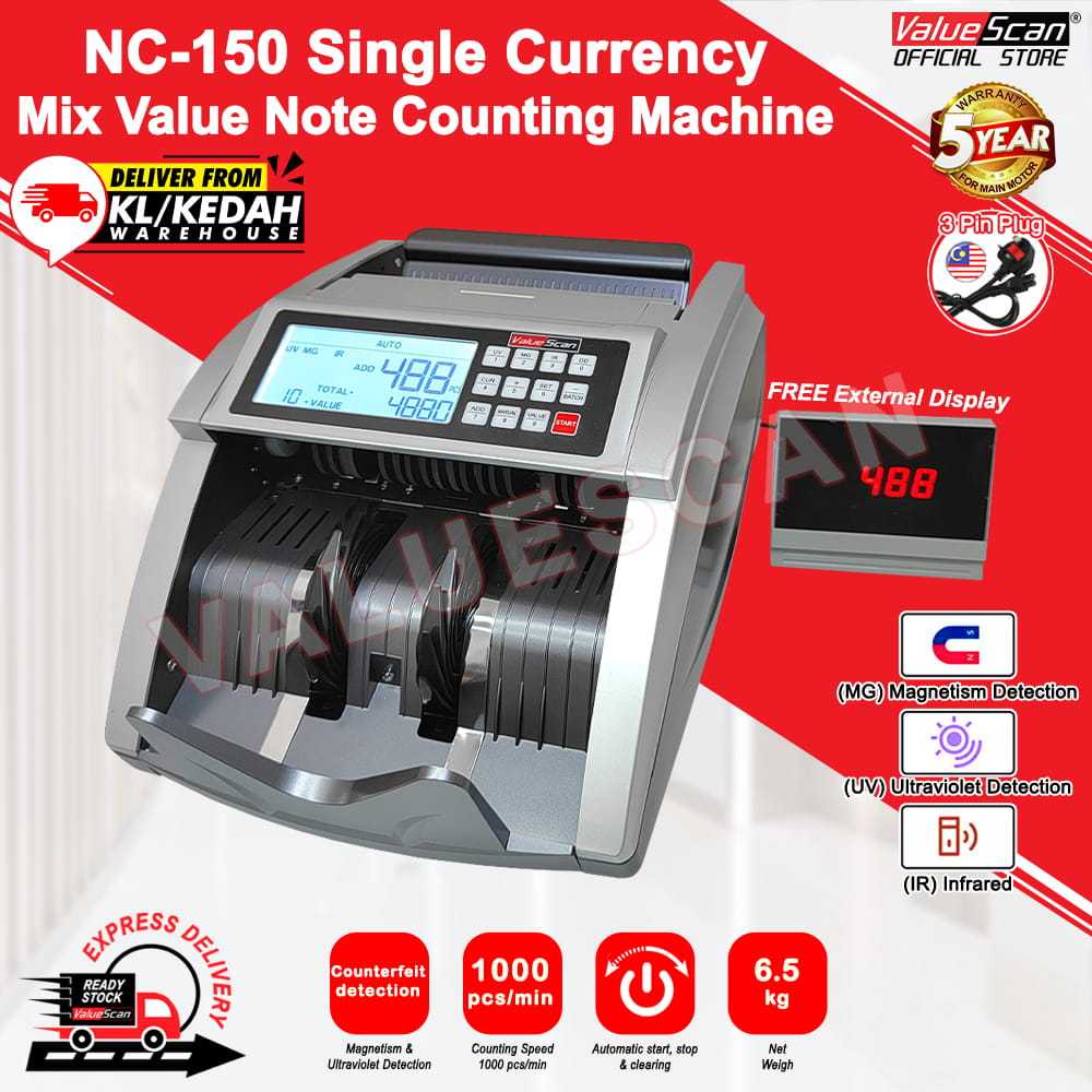 Valuescan NC-150 SDC Money Bank Note Counting Machine | Shopee Malaysia