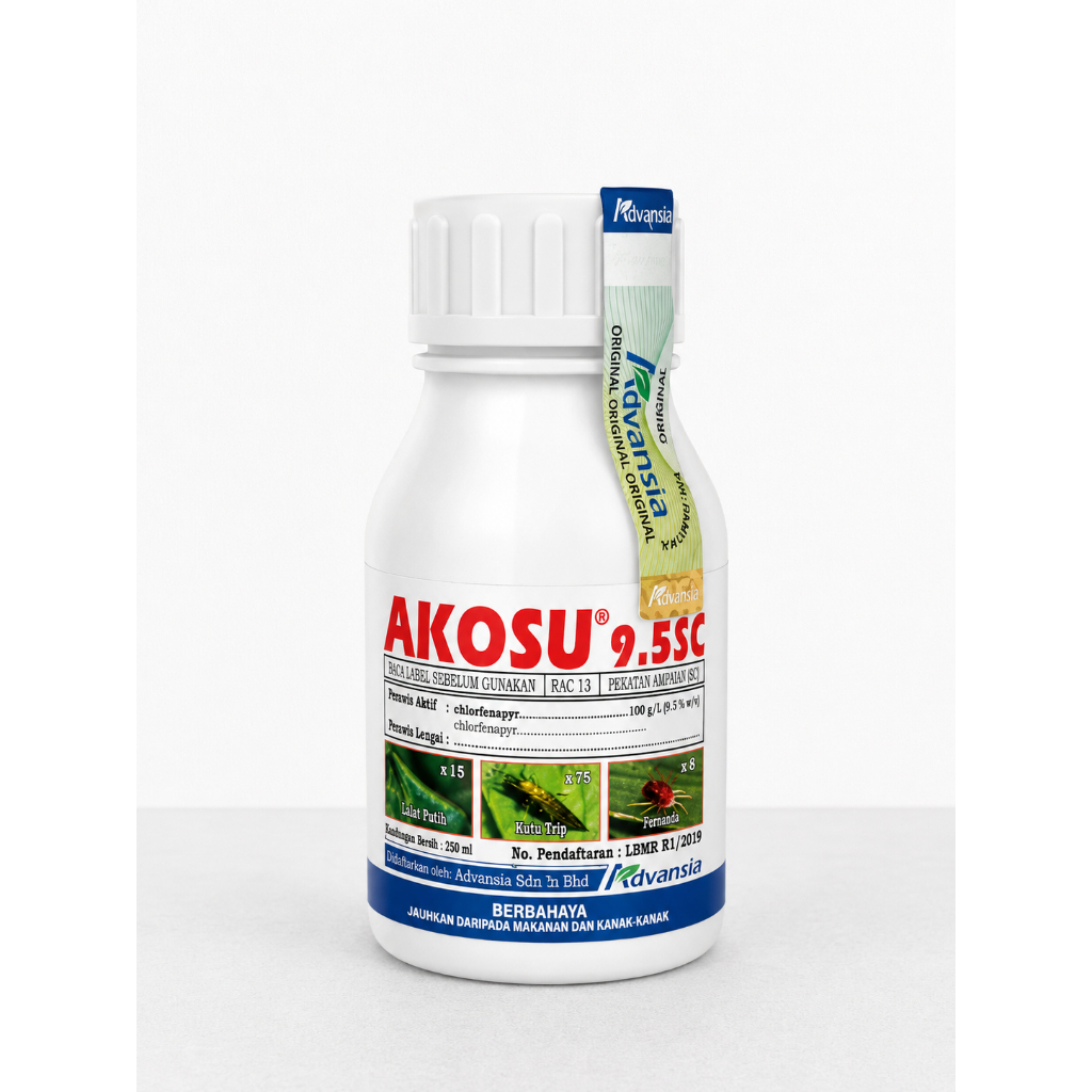 AKOSU 9.5SC/ Racun Serangga/ chlorfenapyr 9.5% w/w/ Ulat Plutella/ Kutu ...