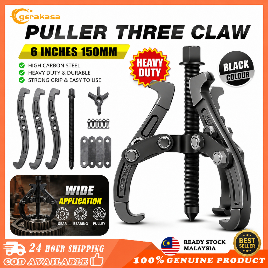 6 Inches 3 Jaws Puller 3 Jaw and Bearing Extractor Separator TONG GEAR ...