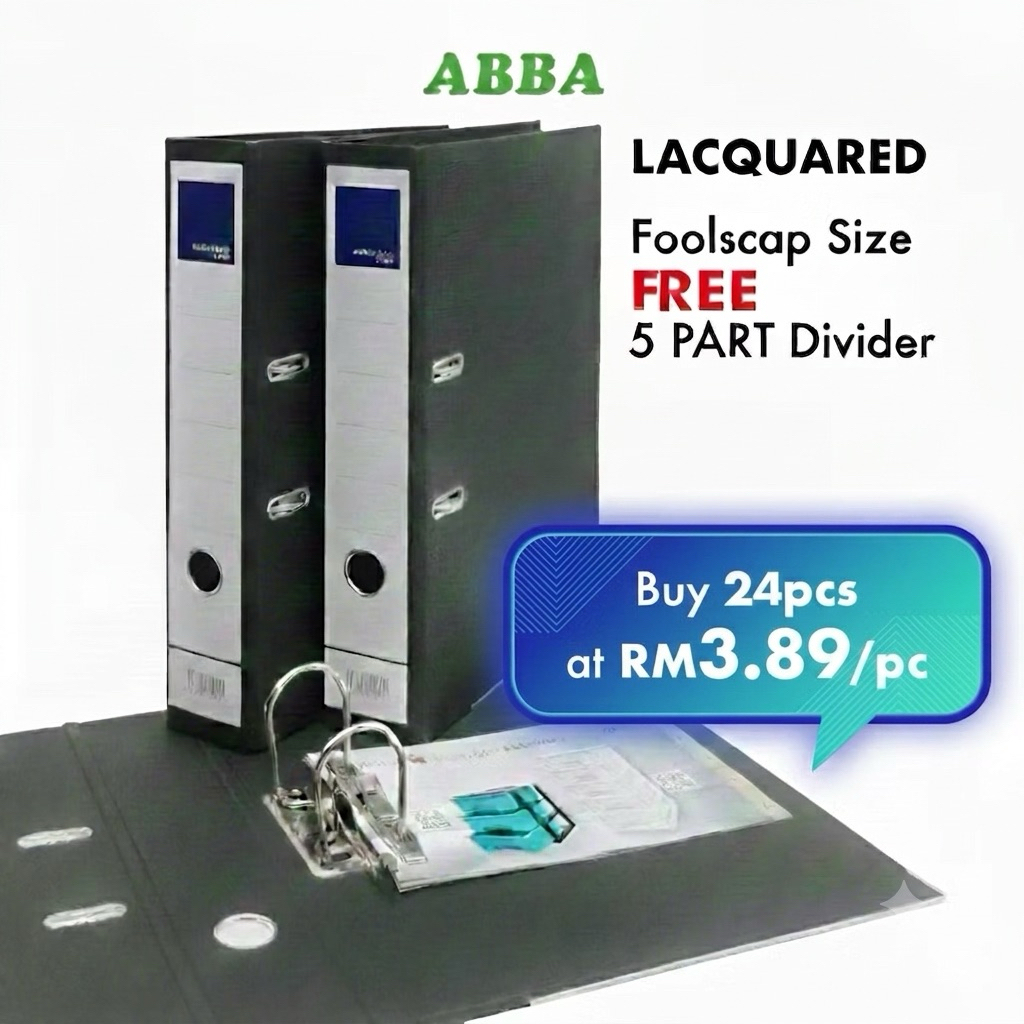 ABBA Arch File 3 Inch Foolscap 24pcs/ Folder Organizers/ Document File ...