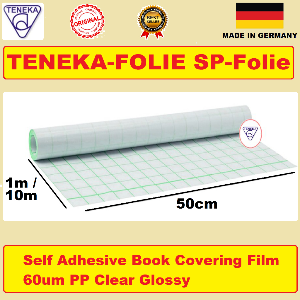 Teneka-Folie Book Covering Film Book Cover Self Adhesive Clear Glossy ...