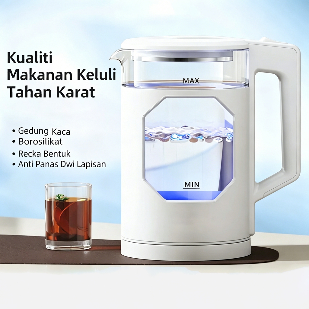 2.5L Electric Kettle 316 Stainless Steel 1500W Fast Boil Heater Jug ...
