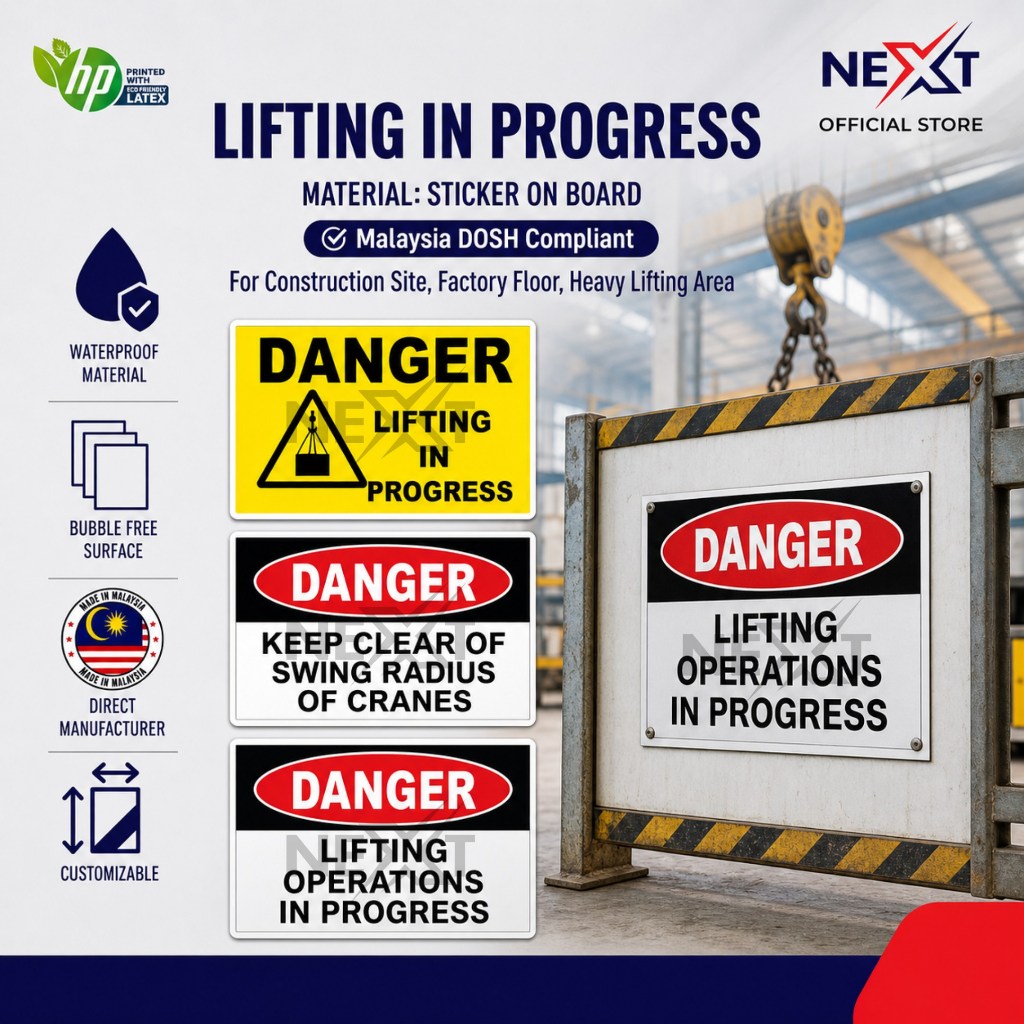 Danger Lifting In Progress Safety Signage | Construction Safety Warning ...