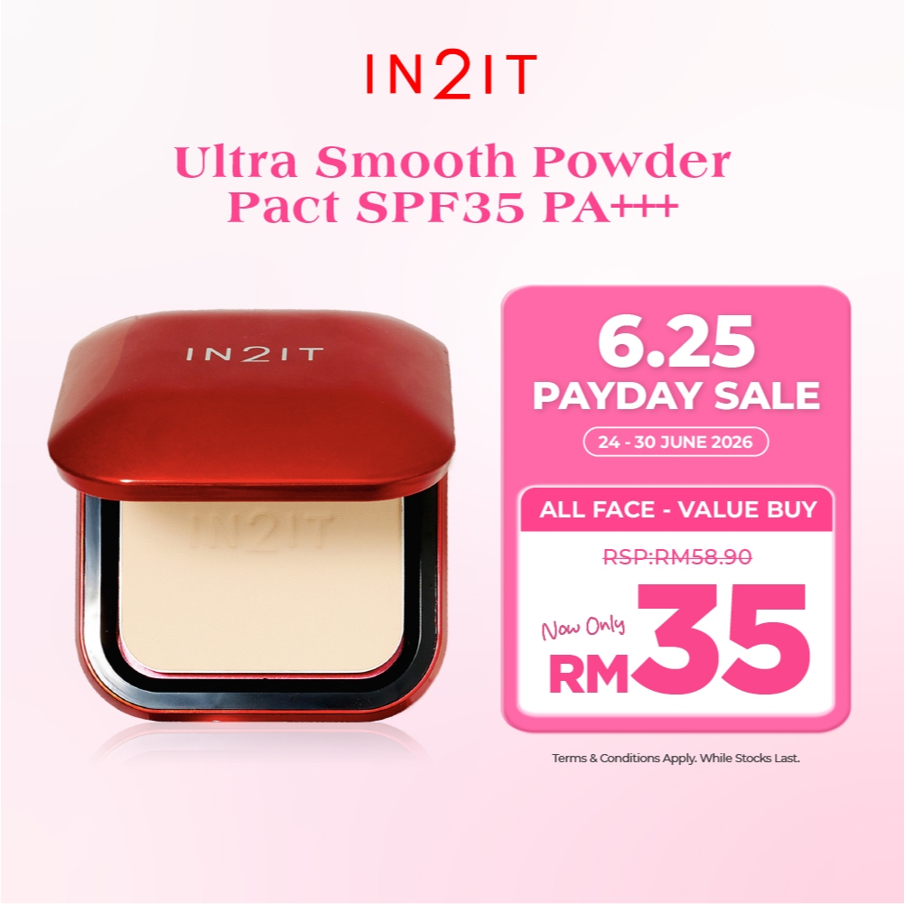 IN2IT Ultra Smooth Powder Pact SPF35 PA+++ 74g (USP) [Halal Certified ...
