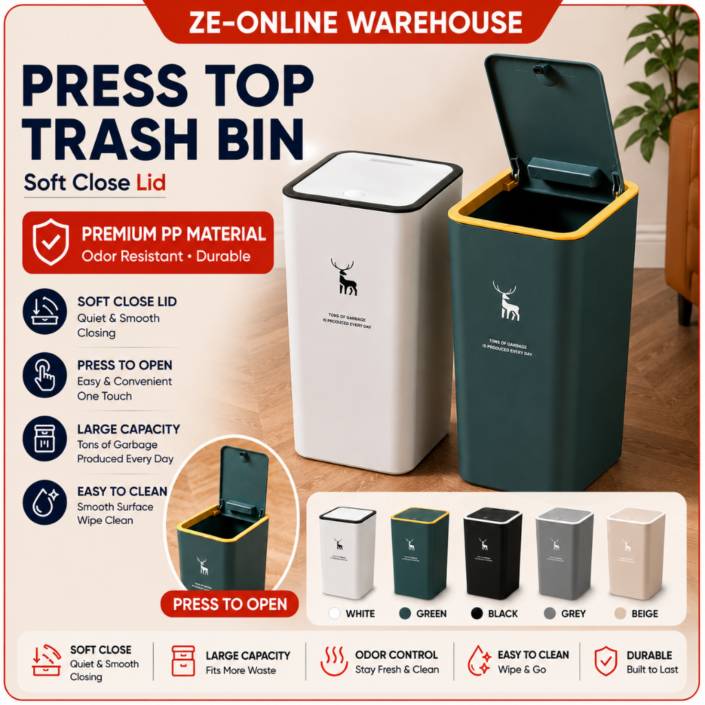 10/15L Rectangular Trash Bin Box Kitchen Bathroom Toilet Trash Can With ...