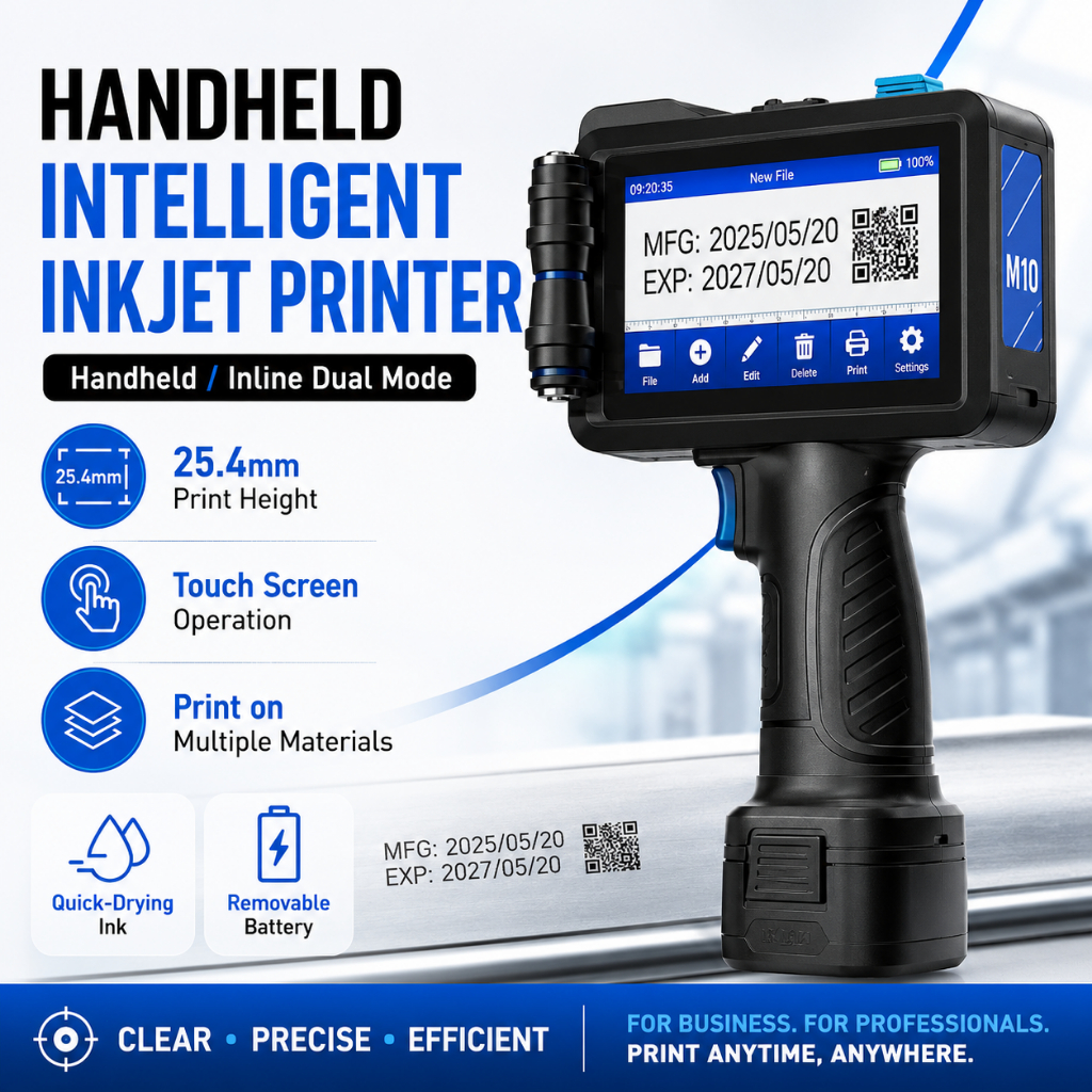Portable Hand-held Inkjet Printer Machine With Ink Cartridge Code Label ...