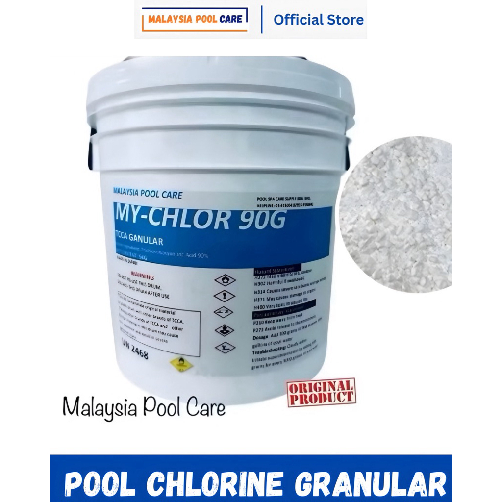 KLORIN Chlorine MY-CHLOR 5KG TCCA 90% Granules for Swimming Pool ...