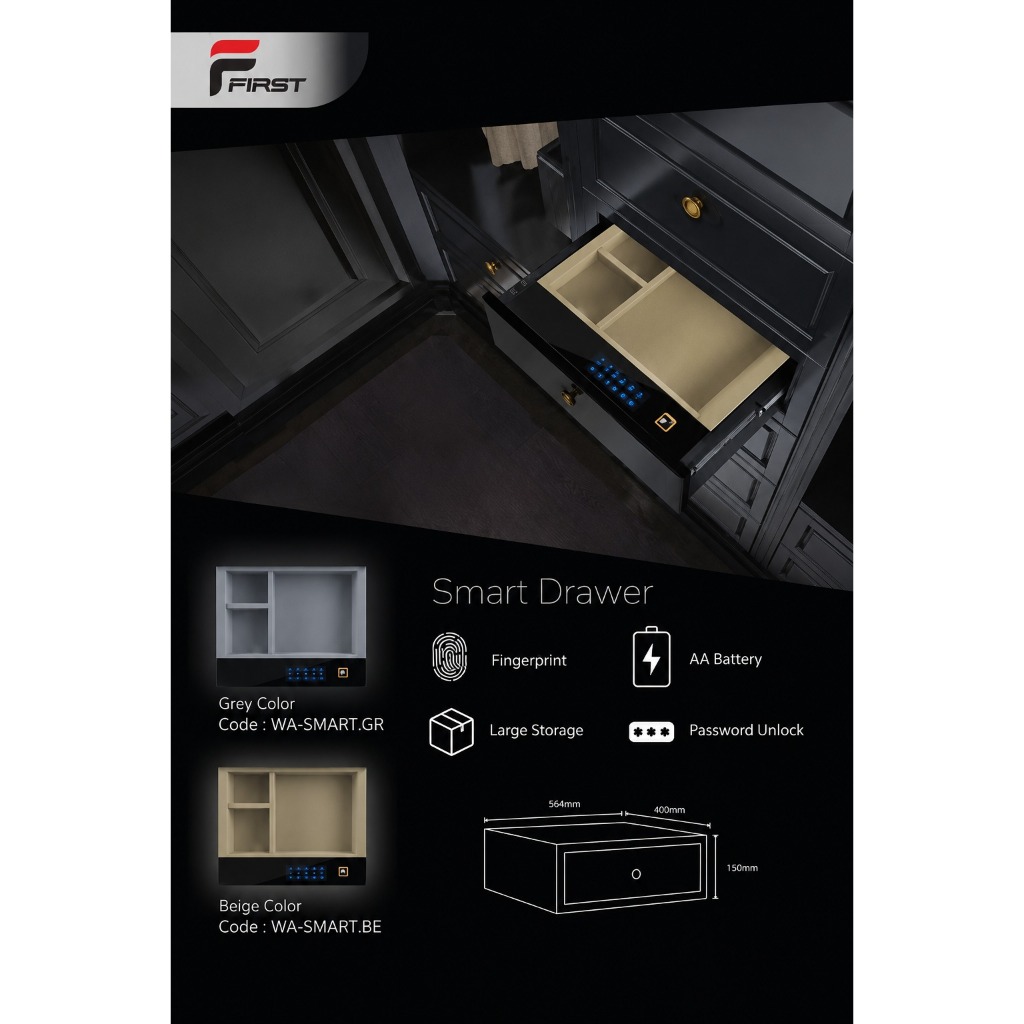 “MOCCA”Smart Drawer Safe Fingerprint Passcode Lock Electronic ...