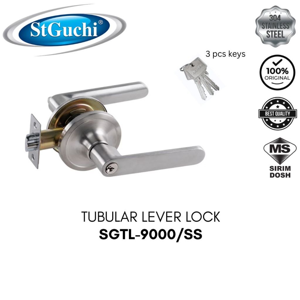 ST GUCHI Tubular Lever Lock (SIRIM APPROVED) SGTL-9000/SS or MB ...