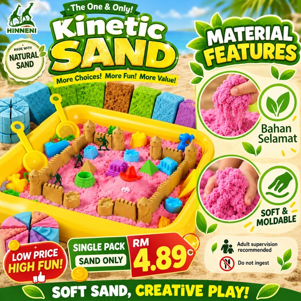 72PCS Kinetic Sand Set Mainan Pasir Ajaib Pelbagai Warna Non-Sticky ...