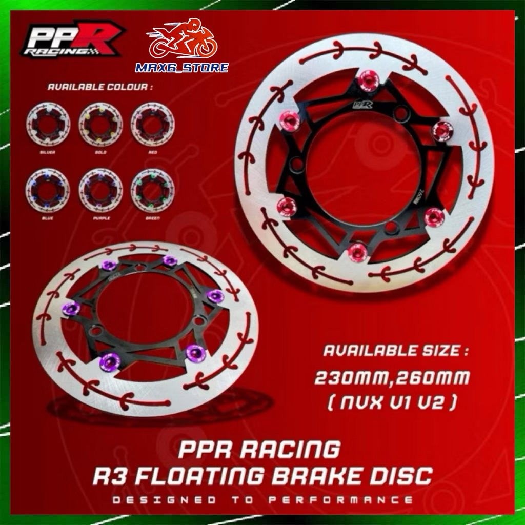 YAMAHA NVX155 V1 V2 PPR RACING R3 FLOATING DISC BRAKE 260mm NVX V1 V2 ...